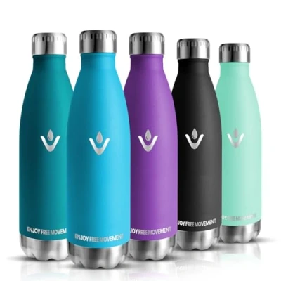 Imagen de Botella Termica 500ML agua Acero Inoxidable, Termo con pared Doble Aislamient, de Fugas, Gimnasio, Cantimplora para Niños, Deportiva Conserva 12 Horas Caliente, 24 frio