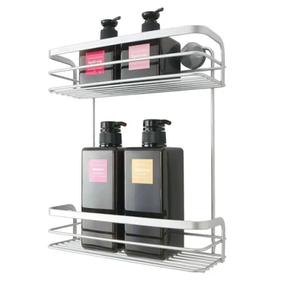 Imagen de Metaltex VIVA Estante de2 Niveles para Baño y Ducha. Acabado POLYTHERM color Gris