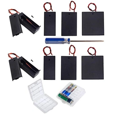 Imagen de GTIWUNG 10Pcs AA 1.5V/3V/4.5V/6V batería Titular Caso Caja de Almacenamiento la plástico con Interruptor ON/Off, DIY Pila, Portapilas Cables