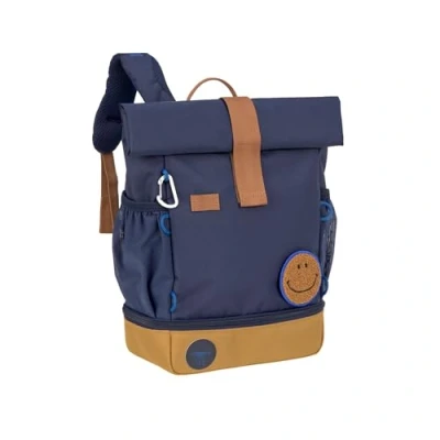 Imagen de LÄSSIG Mochila Infantil Rolltop con Correa para el Pecho, Impermeable, 11 litros/Mini Backpack Azul Marino, Oscuro, Moderno