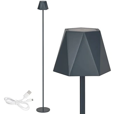Imagen de Clauss Lámpara LED de pie con batería recargable por USB, inalámbrica, regulador intensidad, metal, para interior y exterior, IP54, gris, 10015