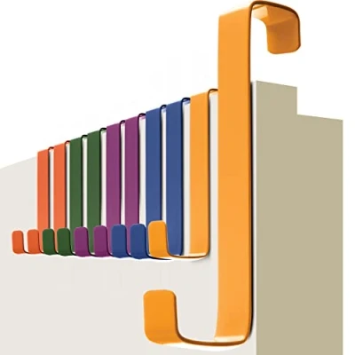 Imagen de 4smile Ganchos para puerta 10 unidades de coloridos con almohadillas fieltro 2 lados Perchero