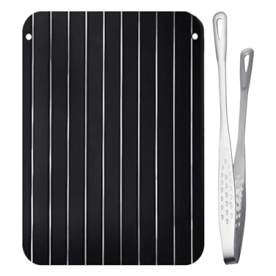 Imagen de 1 placa de descongelación rápida para alimentos congelados, pinza barbacoa, bandeja descongelación, tabla descongelar, pescado, plato descongelar objetos,