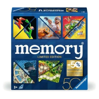 Imagen de Ravensburger 22463 Memory 50 Jahre Blaues Triángulo Limited Jubiläums Edition Triangle, mit Dreieckten Karten für 2 bis 8 Spieler AB 3 Jahren