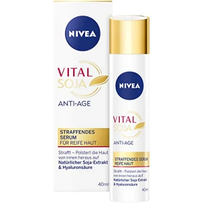 Imagen de NIVEA Vital soja Anti Age suero para piel madura (40 ml), cuidado hidratante con extracto de natural y reafirmante ácido hialurónico