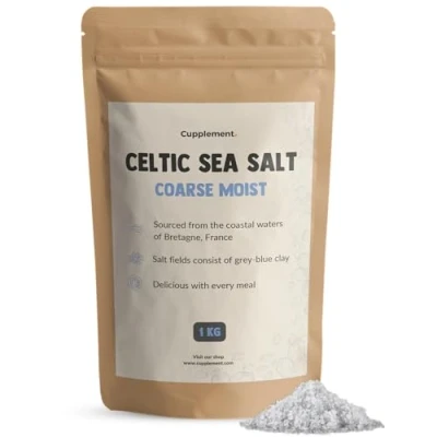 Imagen de Cupplement 1 KG Sal Marina Celta Gruesa No para el Molino de Orgánica, Flor Sal, Himalaya, Orgánica Fina Minerales Herbamare Celtic sea salt Guerande