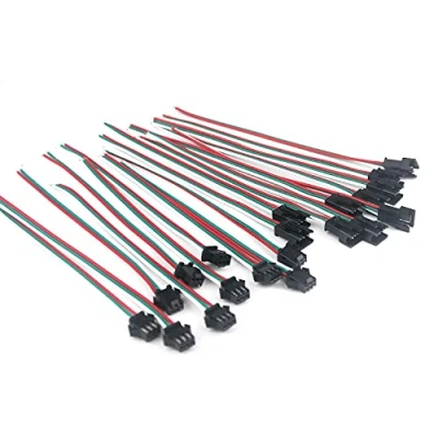 Imagen de Taikuwu 10 pares de 3 pines JST SM macho hembra enchufe LED cable conector para WS2812B WS2812 WS2811 tira lámpara con 15 cm largo