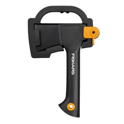 Imagen de Fiskars Hacha de acampada, Solid, con funda para transporte, Recubrimiento antiadherente, Hoja acero/Mango plástico fibra vidrio, Negro, A5, Longitud: 26 cm, 566 g, 1051084