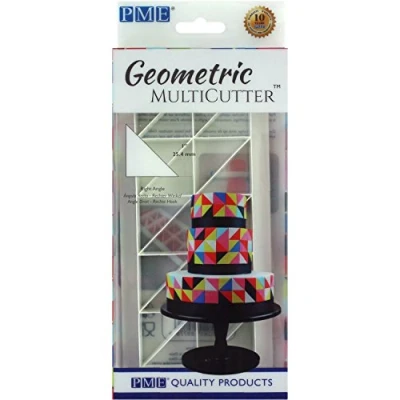 Imagen de PME Multicortador geométrico para diseño de Tartas, triángulo en ángulo Recto, tamaño Mediano, 2.54 cm, Blanco, M