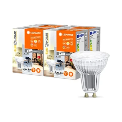 Imagen de LEDVANCE SUN@HOME Lámpara LED GU10 con 4,9W sustituye a 40 W, 268 Lm, luz solar chimenea (2200 5000K), CRI95, Smart WIFI controlable través de Alexa, google y app