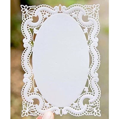 Imagen de YunTrip Troqueles de corte para hacer tarjetas, marco rectangular encaje, troqueles, plantilla manualidades, álbumes recortes, fotos, papel decorativo