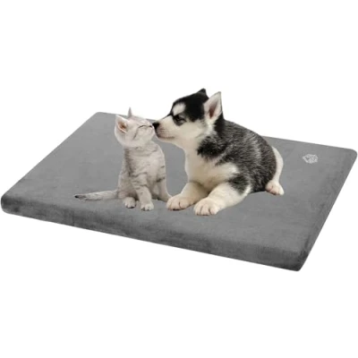 Imagen de EMPSIGN Cama para Perros Pequeños, Colchón Perro Lavable y Desenfundable, Cojín Impermeable de Doble Cara (frío Calor), Almohadilla Espuma Alta Densidad, S, 59x41x7.6cm