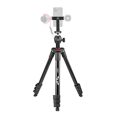 Imagen de JOBY Compact Light Kit, Trípode para Cámara/Smartphone con Rótula, Pinza Universal Smartphone y Bolsa, CSC, DSLR, Sin Espejo, Teléfonos Móviles, Negro Fotografía, Vídeo, Vlogging