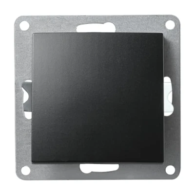 Imagen de interruptor cruzado ESTILO de luz 10A, encendido y apagado 250V empotrado, conexión terminal tornillo del basculante, negro mate