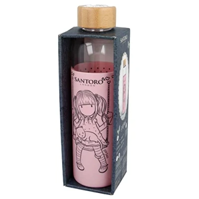 Imagen de Stor8412497002955Vidrio Botella con Silicona Funda, 585 ml Capacidad, Gorjuss