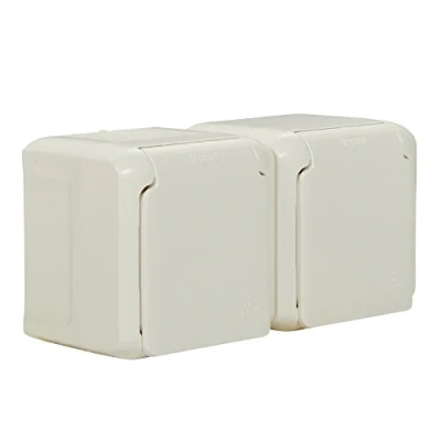 Imagen de Legrand 782374 forix zonas húmedas de cuadro enchufe IP44 (de 1 Compartimento), 2 pines con protección contacto, infantil &amp; Tapa, para montaje en la pared, Gris