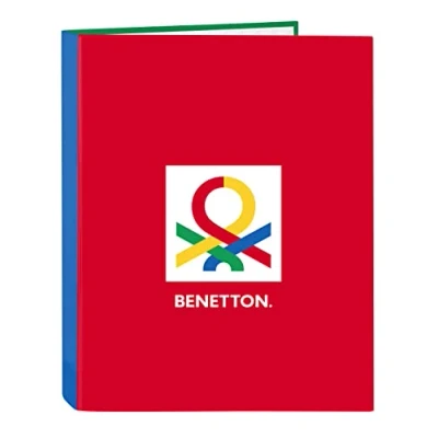 Imagen de BENETTON Pop Carpeta con Folios 4 Anillas, Ideal para Niños y Jóvenes de Diferentes Edades, Cómoda Versátil, Calidad Resistencia, 26.5x33 cm, Color Gris