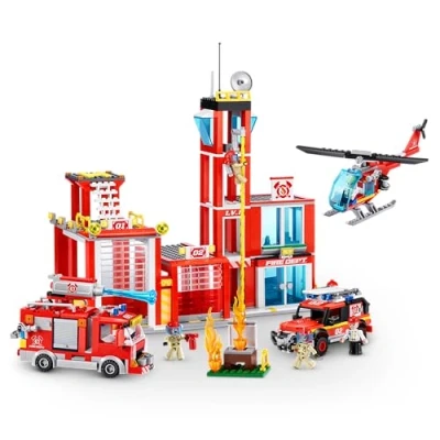 Imagen de MAX Adventure Parque de Bomberos (976 Piezas) Juguetes Bloques construcción para niños Mayores 5 años CREA vehículos y más Abre Descubre