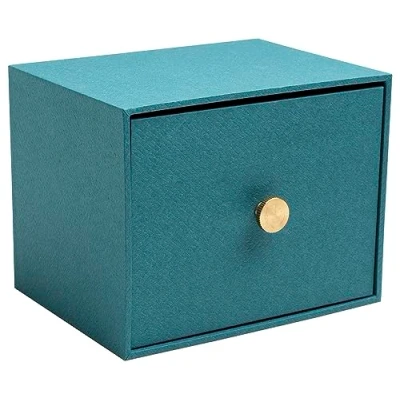Imagen de Exacompta Ref. 78602E 2 cajas de fotos con cajón Office By Me 4 separadores, para tarjetas A6 o 11 x 15 cm 10 cm, cubiertas papel efecto textil beige