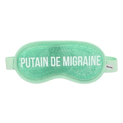 Imagen de Fisura Antifaz divertido de gel frio con mensaje. frío para ojos hinchados y antiojeras. Máscara refrescante 18,5 cm x 9 (Migrañas italiano, Verde)