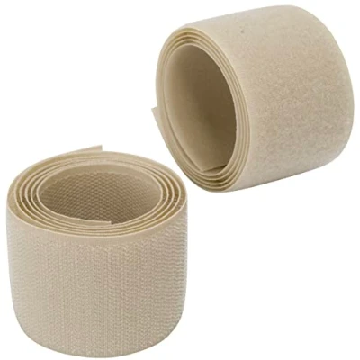 Imagen de AERZETIX C66006 Cinta/rollo de scratch 50mm 1 metro auto agarre organizador/sujetacables tira enganche bolsa prenda correa color: beige claro en poliamida y poliéster