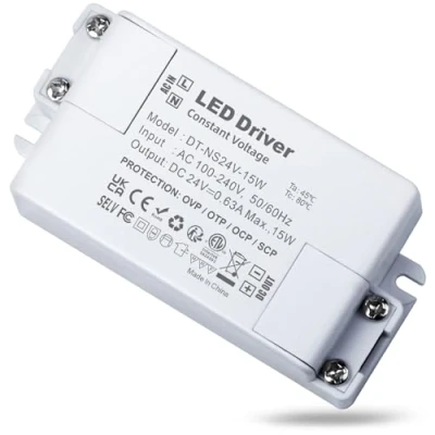 Imagen de REYLAX Transformador 220V a 24V, Driver LED 15W, 24V 630mA, Fuente de Alimentacion Voltaje Constante, Controlador Bajo para Tiras Luces y Lámpara