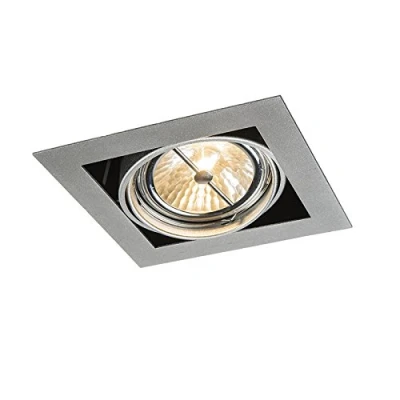 Imagen de QAZQA Diseño Foco empotrable de aluminio cuadrado ajustable 1 luz Oneon 111 Acero Cuadrada Adecuado para LED Max. x 50 Watt