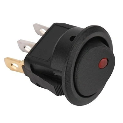Imagen de Interruptor redondo de LED, Conmutador basculante 12V, SPST LED encendido/apagado para Car Truck Van Dash Boat, Luz roja