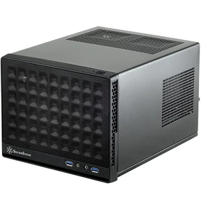 Imagen de SilverStone SST SG13B Carcasa de ordenador compacta cubo Sugo Mini ITX, Panel frontal rejilla, negro