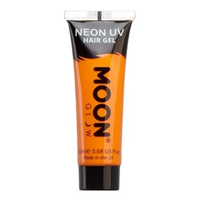 Imagen de Moon Glow Gel para el cabello Neon UV Tinte temporal lavar ¡Pico y brilla! Naranja intenso 20 ml (Paquete de 1)
