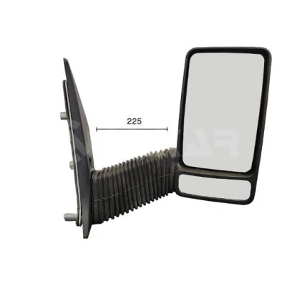 Imagen de espejo retrovisor Alkar 9220977 derecha manual con gran angular, brazo largo de espejo, convexo para vehíc. volante a la izquierda