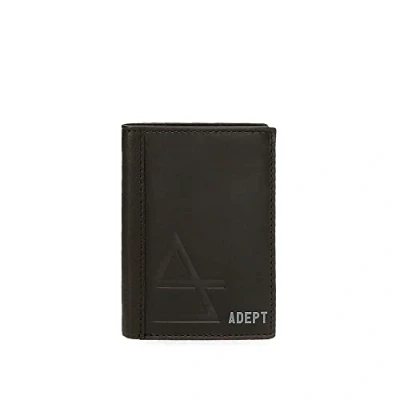 Imagen de Adept Jim Cartera vertical con monedero Negro 8,5x11,5x1 cms Piel