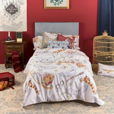 Imagen de BELUM Funda Nórdica Harry Potter Modelo Hedwig con Botones 100% algodón de Calidad (Cama 80 (140x200 cm.))