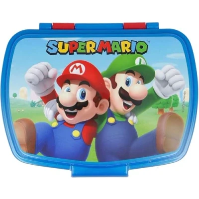 Imagen de ALMACENESADAN;5463; Pack vuelta al cole y regalo; compuesto por fiambrera Sandwichera rectangular multicolor, producto reutilizable, sin BPA (mario)