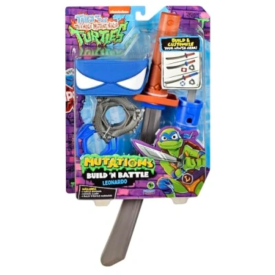 Imagen de TEENAGE MUTANT Ninja Tales of Turtles: Build N Battle Leonardo Katana Sword. Reveal Playset. ¡CREA innumerables Combinaciones, Multicolor (Playmates 84251)