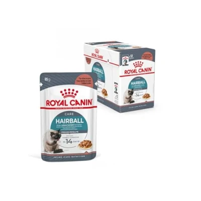 Imagen de Royal Canin Hairball Care Gravy 12 x 85 g Comida húmeda Para gatos adultos ayudar a reducir la formación de bolas pelo Trozos en salsa