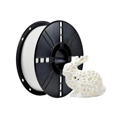 Imagen de PLA+ Filamento 3D de 1,75 mm, PLA Plus, precisión dimensional +/ 0,02 bobina 1 kg (2,2 LBS) impresión para impresora (blanco)