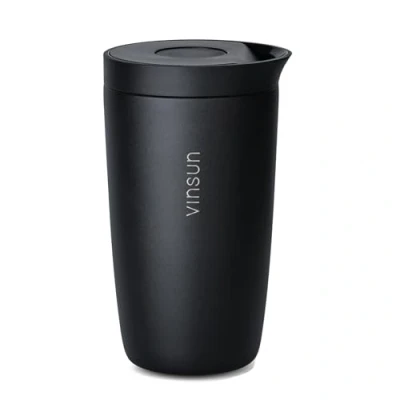 Imagen de VINSUN Taza Térmica Café para Llevar 350ml A Prueba de Fugas, Doble Pared, Acero Inoxidable, Bebidas Calientes y Frías Vaso Termico Reutilizable Coche, Viaje