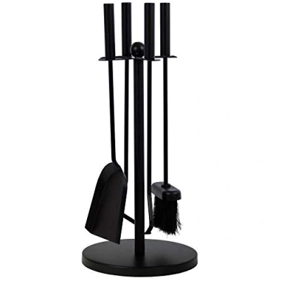 Imagen de Juego tradicional de 5 piezas Home Discount® Warwick Fire Companion para chimenea (color negro)