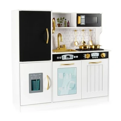 Imagen de leomark Cocina de Madera White MEMO para Jugar con Accesorios, Perfectamente Equipada Versión Blanca, Dim: 83,4 x 24 80,6 cm (Largo/Profundo/Alto) (Blanca)