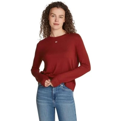 Imagen de Tommy Jeans Jersey Mujer Essential Crew Neck con Cuello Redondo, Rojo (Regatta Red), M