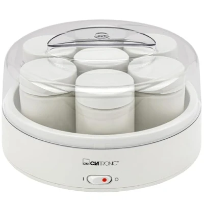 Imagen de Yogurtera Clatronic para una preparación rápida y fácil yogur, queso fresco crema con 7 tarros de 160 ml tapa JM 3344