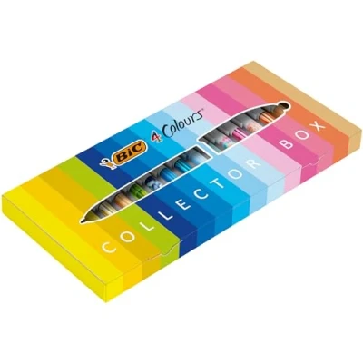 Imagen de BIC 4 Colores Colección Especial de 15 Bolígrafos Punta Media (1,00 mm) y Ancha (1,6 Surtidos, Caja