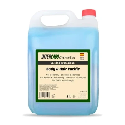 Imagen de Intercabo Garrafa de 5L Gel Ducha y champu baño Recarga Servicios Hotel Geles Fresca Azul