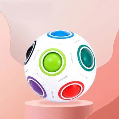 Imagen de Bola Mágica del Rompecabezas Arco Iris, Magic Ball Puzzle Cube Fidget Juego Divertido Stress Reliever ​Anti Estrés para Niños Adultos Educación (1 PCS)