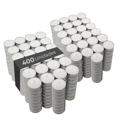 Imagen de COM FORT HOUSE Velas de te Blancas Pack 200 Unidades Té Calientaplatos Tealight 8 Horas Duración Decorativas Sin Perfume