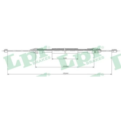 Imagen de LPR C0710B Cable de Freno Mano 1520/1215 Discos RENAULT: MEGANE 1, 1 Classic