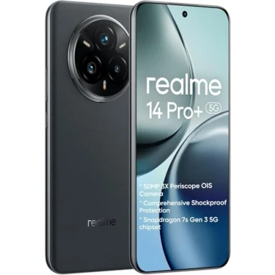 Imagen de realme 14 Pro+ 5G Smartphone 12+512GB,50MP IMX882 Periscope,procesador Snapdragon 7s de Tercera generación,Pantalla Curva cuádruple 6,83 Pulgadas 120Hz,Batería Titan 5260mAh, Gris