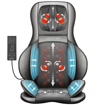 Imagen de Comfier Masajeador de Espalda y Cuello con Calor Asiento Shiatsu Masaje Compresión, Sillón Amasamiento para Espalda, Hombros