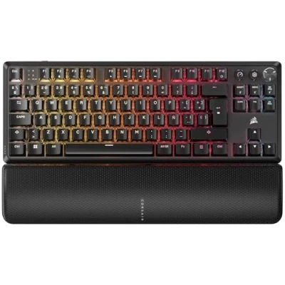 Imagen de Corsair K70 Core TKL Wireless RGB Teclado Mecánico Tenkeyless para Juegos Interruptores Lineales MLX Red v2 Prelubricados Tapas de ABS QWERTY ES Negro